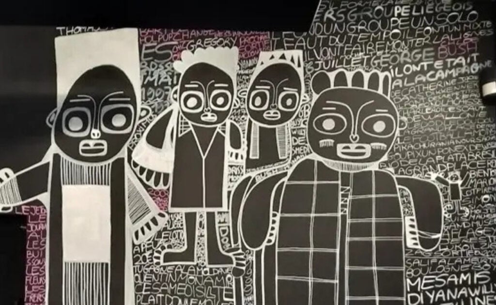 Two Worlds, One Wall - A Street Art Fusion