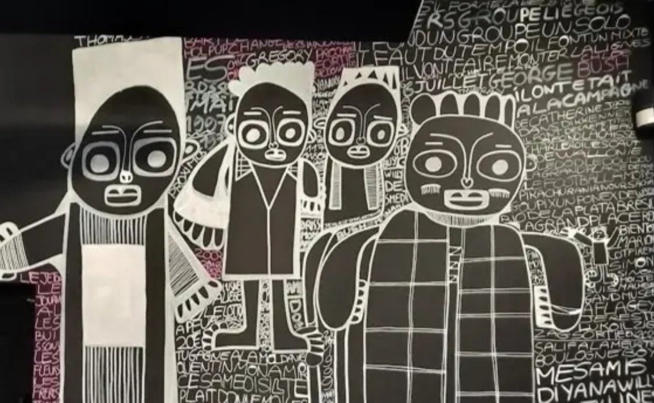 Two Worlds, One Wall - A Street Art Fusion